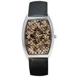 Snake Print	 Barrel Style Metal Watch