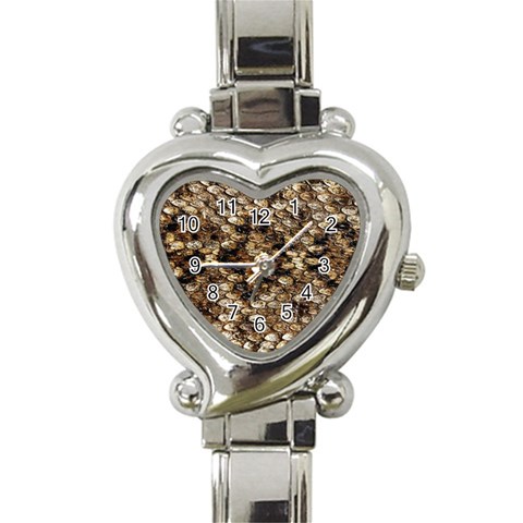Snake Print	 Heart Italian Charm Watch from ArtsNow.com Front