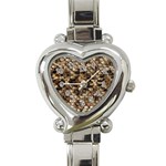 Snake Print	 Heart Italian Charm Watch