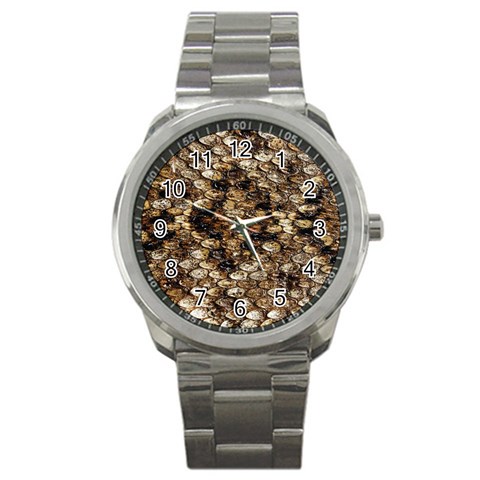 Snake Print	 Sport Metal Watch from ArtsNow.com Front