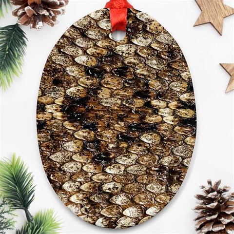 Snake Print	 Oval Ornament (Two Sides) from ArtsNow.com Front