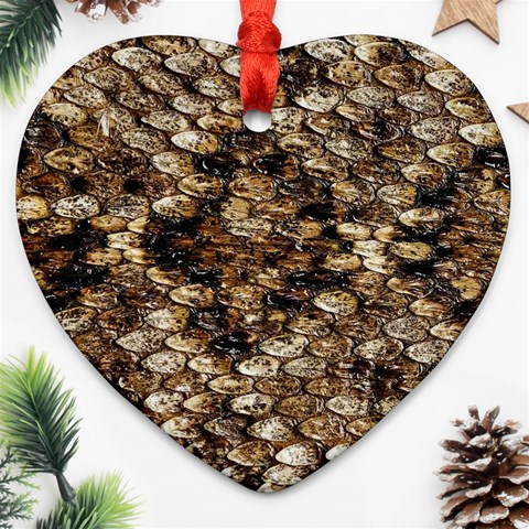 Snake Print	 Heart Ornament (Two Sides) from ArtsNow.com Front