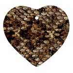 Snake Print	 Heart Ornament (Two Sides)