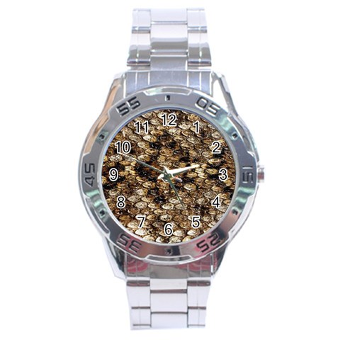 Snake Print	 Stainless Steel Analogue Men’s Watch from ArtsNow.com Front