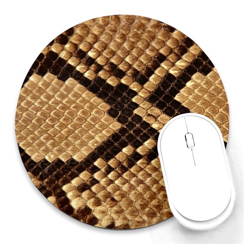 Snake Print Big	 Round Mousepad from ArtsNow.com Front