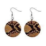 Snake Print Big	 1  Button Earrings