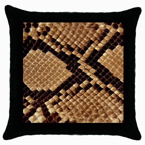 Snake Print Big	 Throw Pillow Case (Black) from ArtsNow.com Front