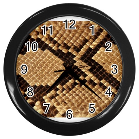 Snake Print Big	 Wall Clock (Black) from ArtsNow.com Front
