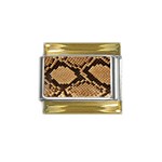 Snake Print Big	 Gold Trim Italian Charm (9mm)