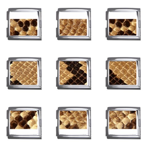 Snake Print Big	Mega Link Italian Charm (9 pack) from ArtsNow.com Front