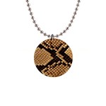 Snake Print Big	 1  Button Necklace