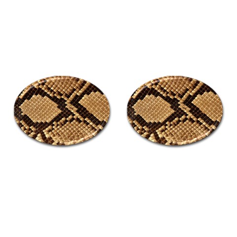 Snake Print Big	 Cufflinks (Oval) from ArtsNow.com Front(Pair)