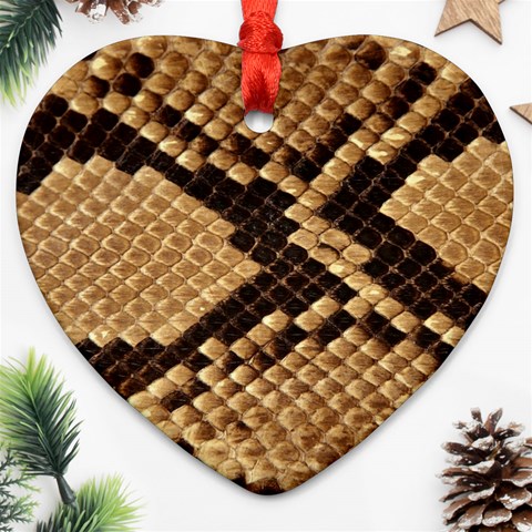 Snake Print Big	 Heart Ornament (Two Sides) from ArtsNow.com Front