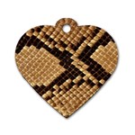 Snake Print Big	 Dog Tag Heart (One Side)