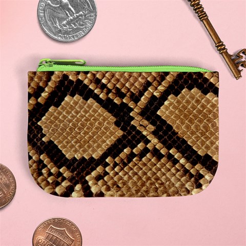 Snake Print Big	 Mini Coin Purse from ArtsNow.com Front