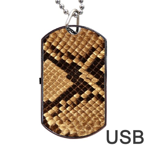 Snake Print Big	Dog Tag USB Flash (Two Sides) from ArtsNow.com Front