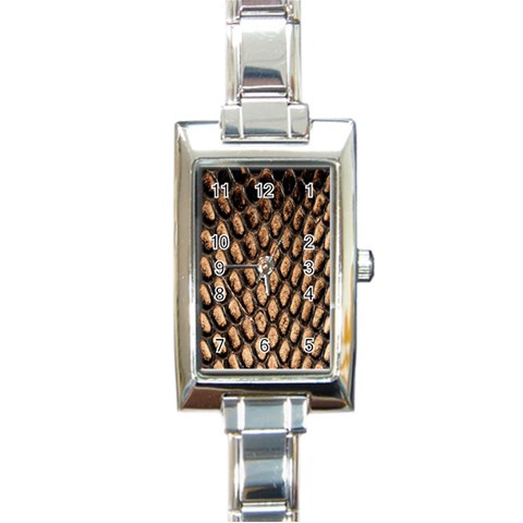 Cobra Print	 Rectangular Italian Charm Watch from ArtsNow.com Front
