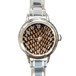 Cobra Print	 Round Italian Charm Watch