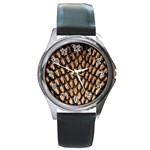 Cobra Print	 Round Metal Watch