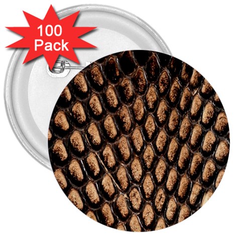 Cobra Print	 3  Button (100 pack) from ArtsNow.com Front