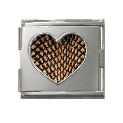 Cobra Print	 Mega Link Heart Italian Charm (18mm) from ArtsNow.com Front