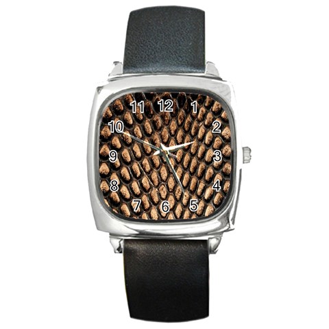 Cobra Print	 Square Metal Watch from ArtsNow.com Front