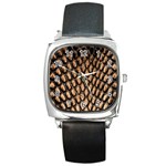 Cobra Print	 Square Metal Watch