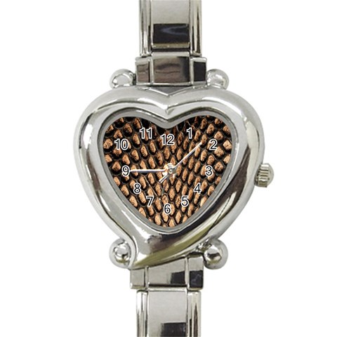 Cobra Print	 Heart Italian Charm Watch from ArtsNow.com Front