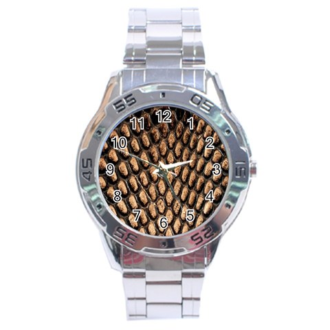 Cobra Print	 Stainless Steel Analogue Men’s Watch from ArtsNow.com Front