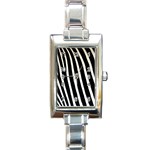 Zebra Print	 Rectangular Italian Charm Watch