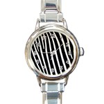 Zebra Print	 Round Italian Charm Watch