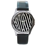 Zebra Print	 Round Metal Watch