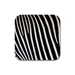 Zebra Print	 Rubber Square Coaster (4 pack)