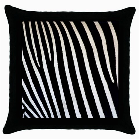 Zebra Print	 Throw Pillow Case (Black) from ArtsNow.com Front