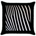 Zebra Print	 Throw Pillow Case (Black)