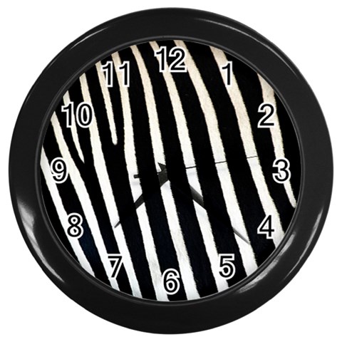 Zebra Print	 Wall Clock (Black) from ArtsNow.com Front