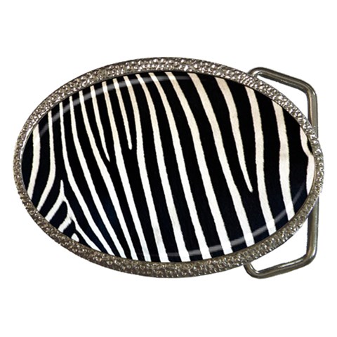 Zebra Print	 Belt Buckle from ArtsNow.com Front
