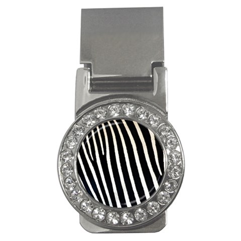 Zebra Print	 Money Clip (CZ) from ArtsNow.com Front