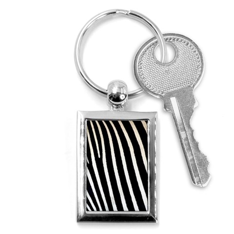 Zebra Print	 Key Chain (Rectangle) from ArtsNow.com Front