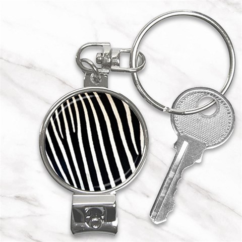 Zebra Print	 Nail Clippers Key Chain from ArtsNow.com Front