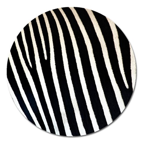 Zebra Print	 Magnet 5  (Round) from ArtsNow.com Front