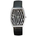 Zebra Print	 Barrel Style Metal Watch