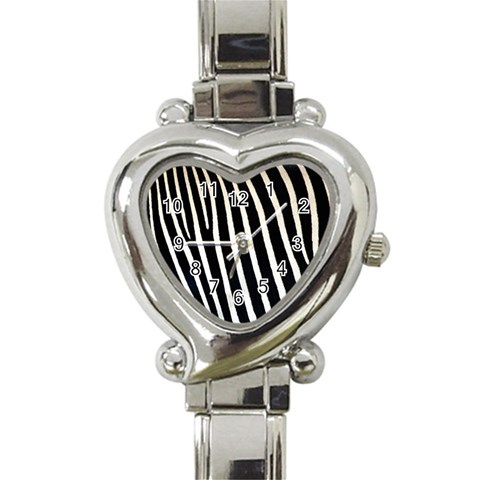 Zebra Print	 Heart Italian Charm Watch from ArtsNow.com Front