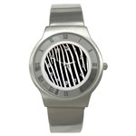 Zebra Print	 Stainless Steel Watch