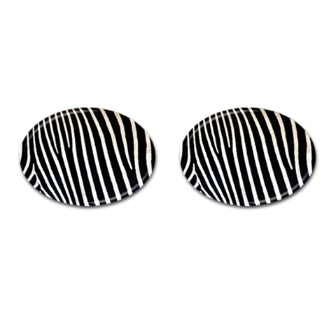 Zebra Print	 Cufflinks (Oval) from ArtsNow.com Front(Pair)