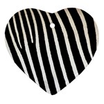 Zebra Print	 Heart Ornament (Two Sides)