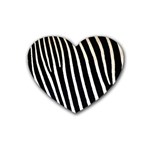 Zebra Print	 Rubber Coaster (Heart)