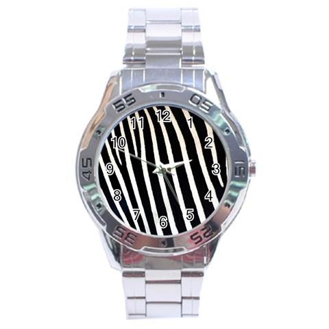 Zebra Print	 Stainless Steel Analogue Men’s Watch from ArtsNow.com Front