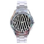 Zebra Print	 Stainless Steel Analogue Men’s Watch