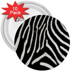 Zebra Print Big	 3  Button (10 pack)